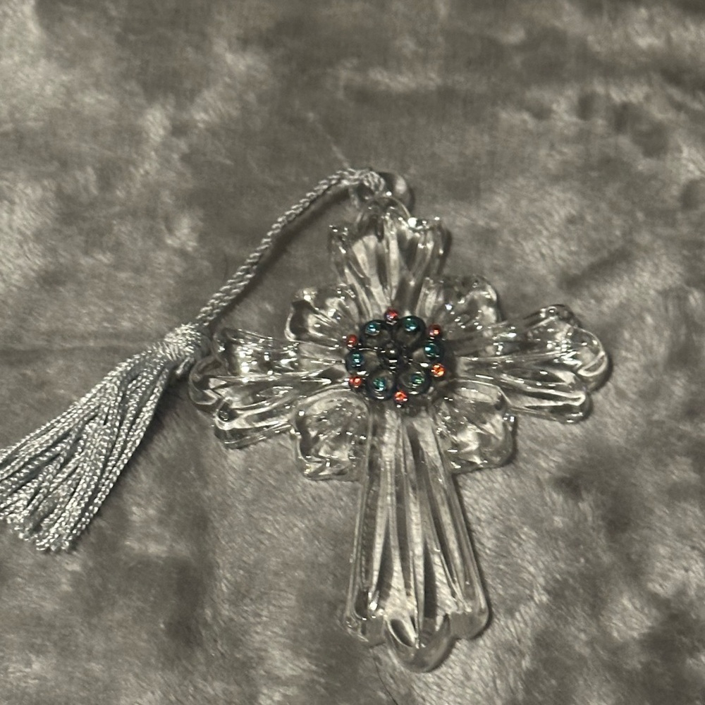 RARE Lenox Crystal Devotion Cross Christmas ornament mint condition - Picture 3 of 3